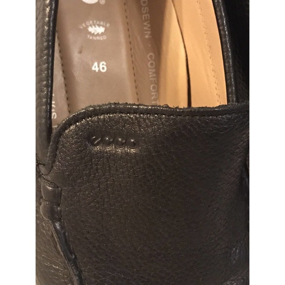 Ecco Black Leather Casual Moc Toe Driving Loafers Shoes Mens Sz 12 - 12.5 - Picture 9 of 11